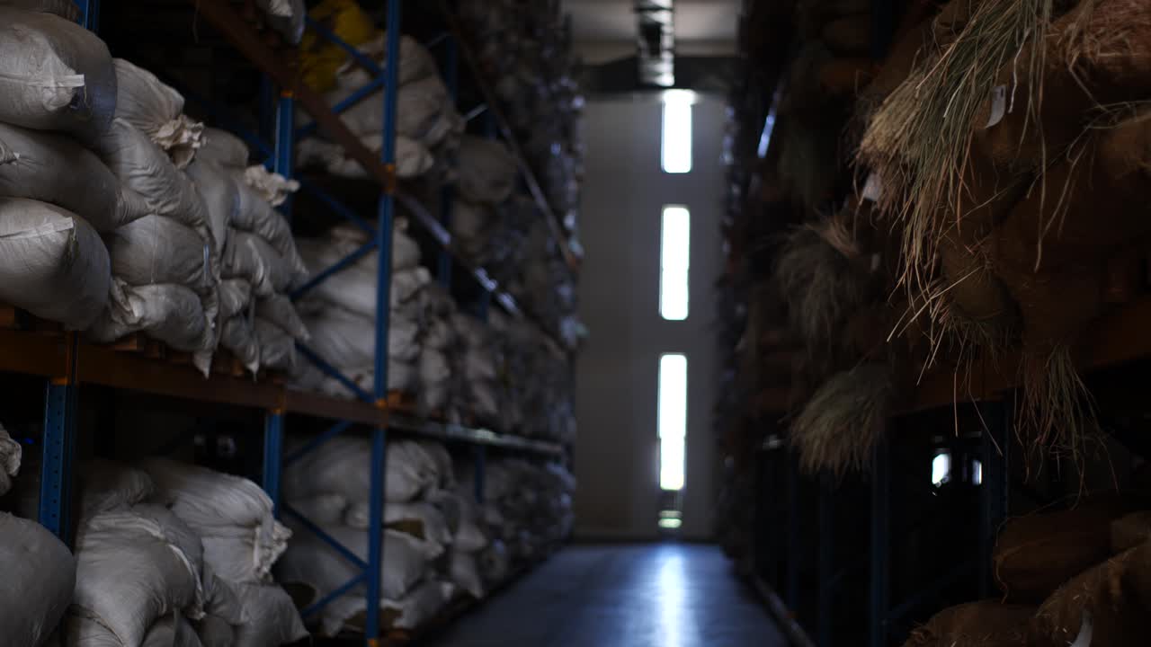 pasillo de mercancías saqueadas en un almacén