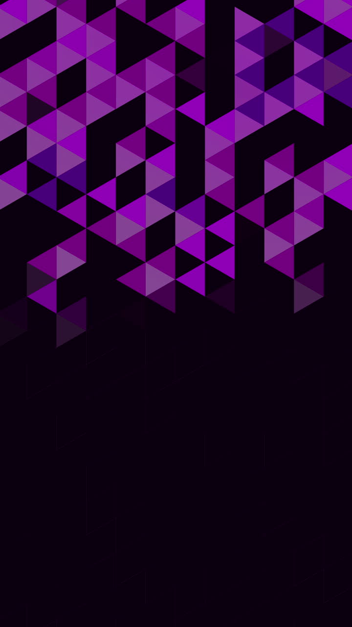 Purple grid mosaic on black background. Loop dynamic animation. Vertical video.