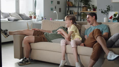 family watching tv