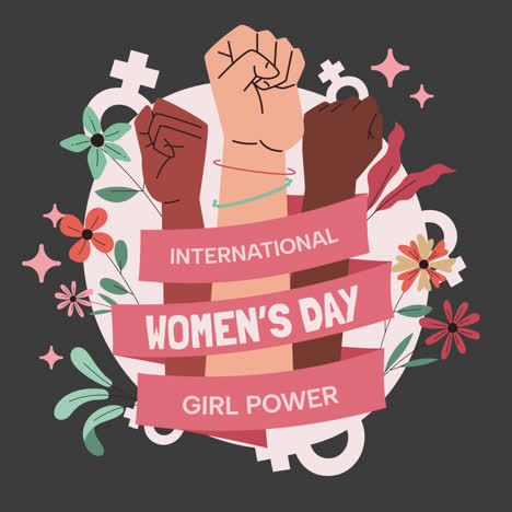 international women's day illustration with girl power