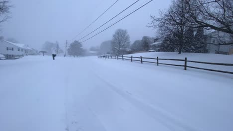 video footage of a nor-easter blizzard in the northeastern us in the middle of winter in america in new york state