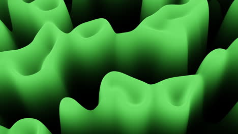 Vibrant-green-abstract-sculpture-intricate,-curved-surfaces-form-a-striking-display