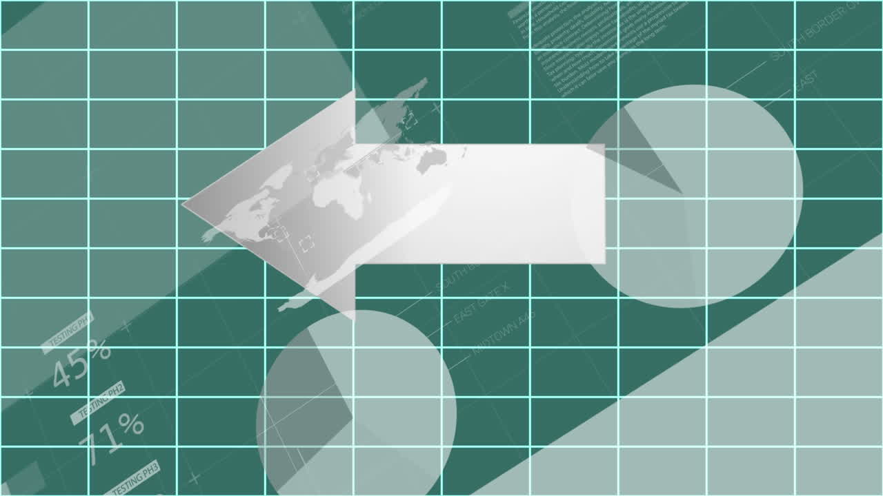 녹색 배경에서 데이터 처리의 애니메이션