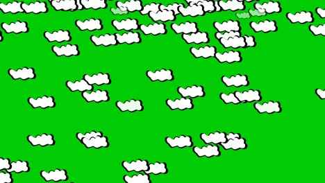 rain white clouds animation on green screen