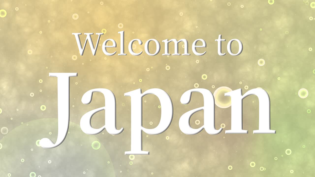 일본에 오신 것을 환영합니다 문자 애니메이션 모션 그래픽