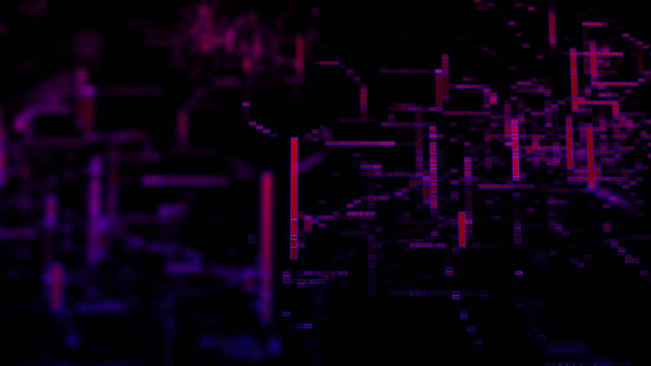 animación de formas en movimiento sobre fondo negro