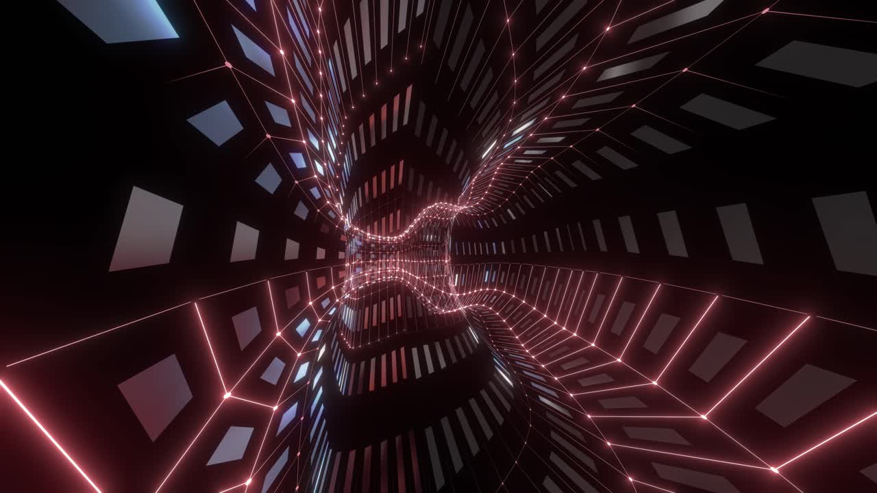Abstract Futuristic Glowing Tunnel
