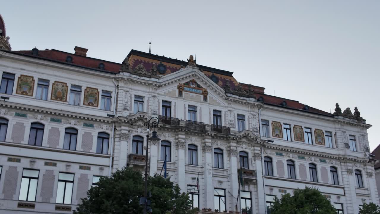 Majestic perspective of the historic county hall, with soft evening light enhancing its decorative details