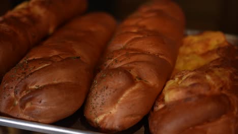 sweet and savory bread of artisan bakery, buns, bread rolls