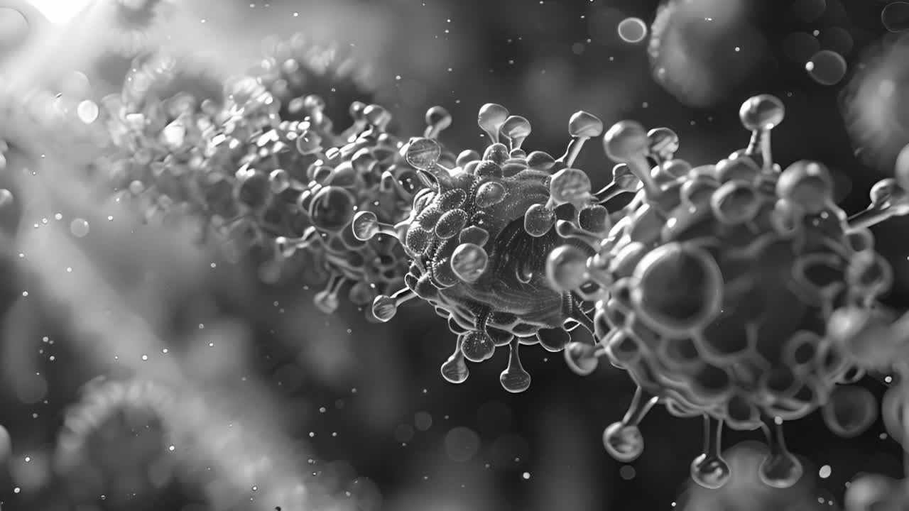 Abstract Microscopic View of Viruses or Pathogens