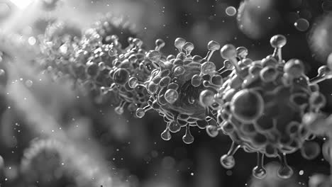 abstract microscopic view of viruses or pathogens