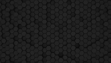 hexágono abstracto bucle de superficie geométrica 5 negro: oscuro patrón de cuadrícula hexagonal mínima animación en negro profundo de medianoche. fondo limpio con formas hexágonas negras brillantes. espacio gris. sensación dramática