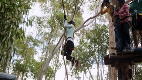 woman swinging on a rope 4k