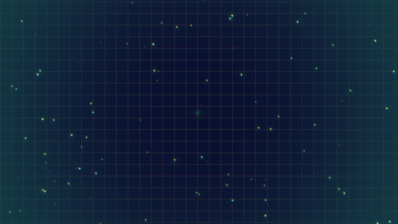 검은 바탕에 원형 녹색 선이 별을 형성합니다.