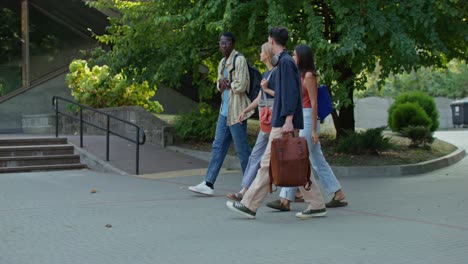 students walking on campus