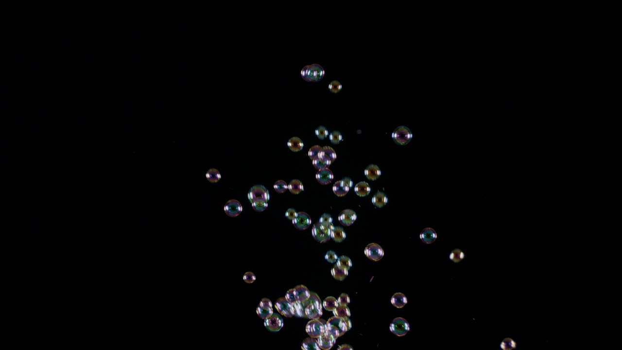 Soup Bubbles Isolated on Black Background