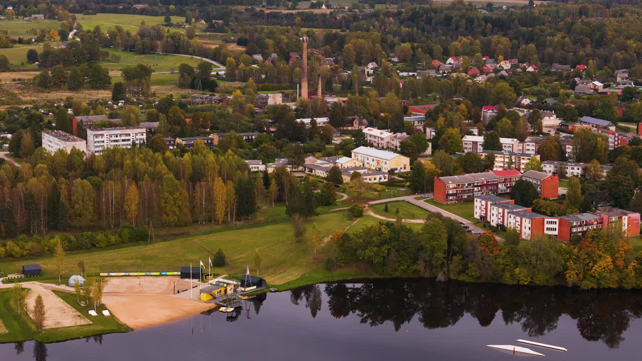 The village of Malpils in the Vidzeme region of Latvia. Aerial view