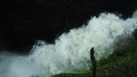 nile river waterfall in slow motion, uganda, africa