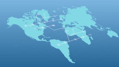 Blaue-Weltkarte-Mit-Wachsendem-Weißen-Netzwerk-Verbundener-Symbole-Auf-Schwarzem-Hintergrund