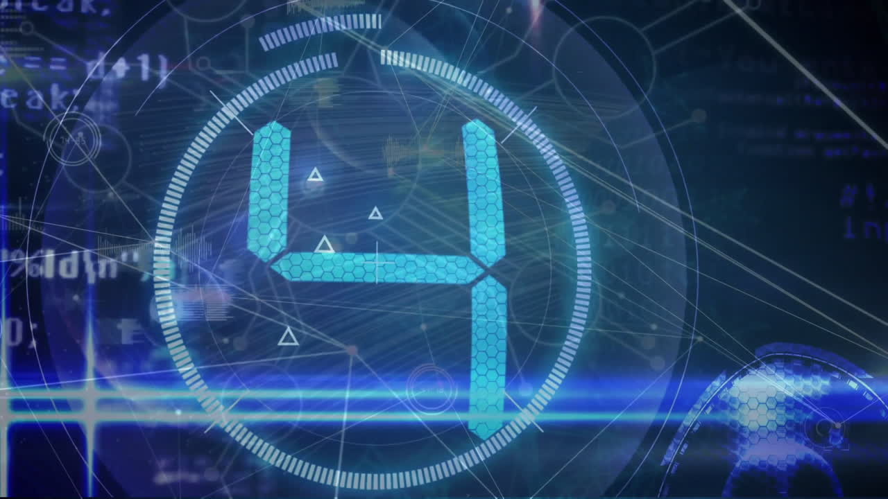 animación del procesamiento de datos a través de una red de conexiones en fondo oscuro