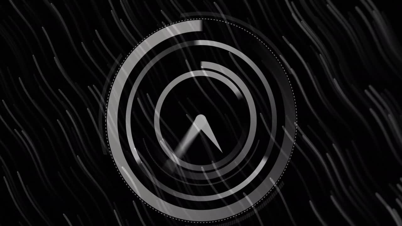 빛의 흔적 위로 움직이는 시계의 애니메이션