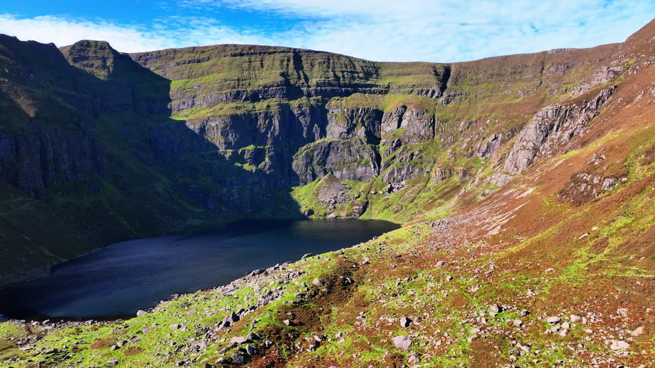 Irish Mountains glacial lake and steep cliffs Coumahingaun Lough Comeragh Mountains Waterford epic locations