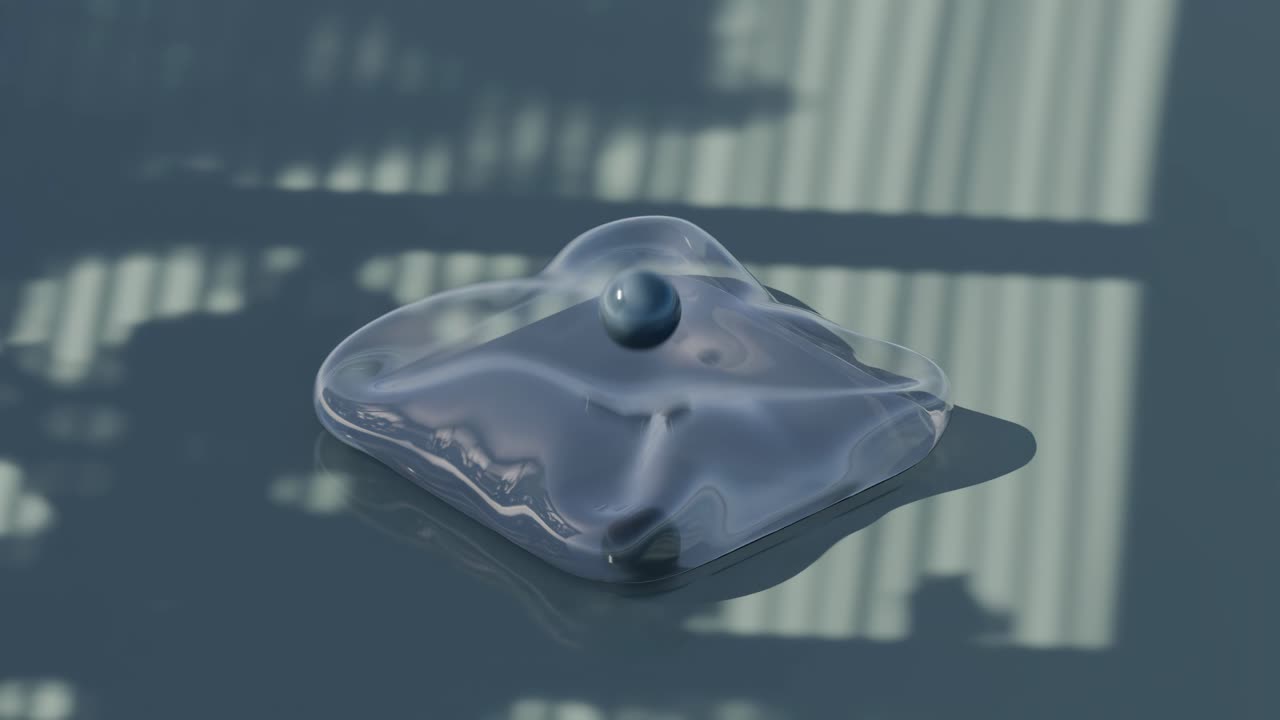 Abstract 3D Rendering of a Sphere in a Blob