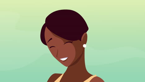 afro beautiful young woman character