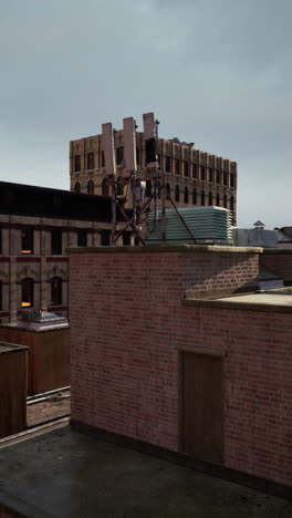 urban rooftop view of old city buildings