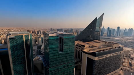 aerial view of modern cityscape with skyscrapers and urban development