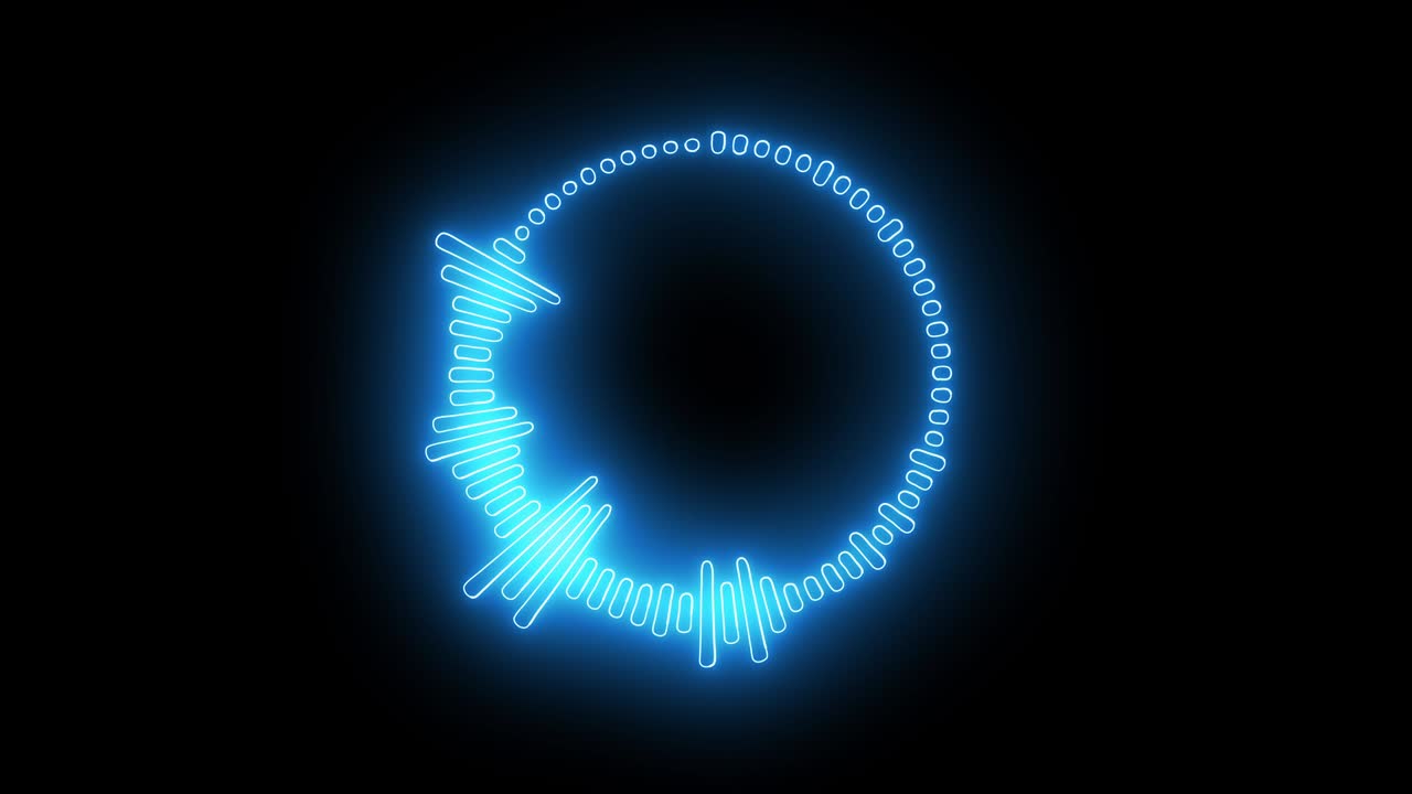 그래픽 파란 빛나는 오디오 이라이저 - 루프