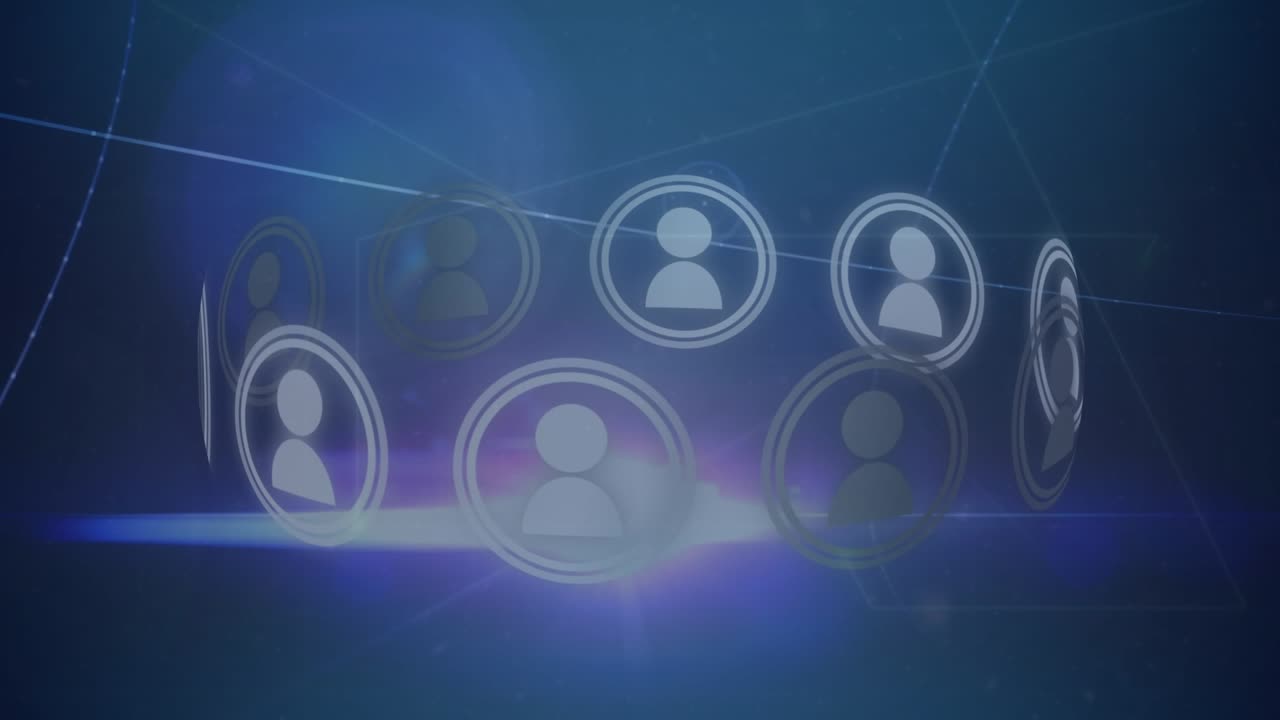 Animation of network of connections with people icons