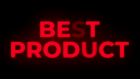 best product text flickering display promotional loop.
