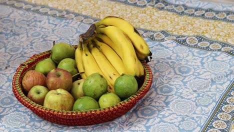 fruit gift wrap making filled with different fruits from different angle