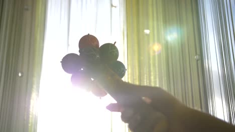 una mujer misteriosa juega las maracas, el ritual del chamán.