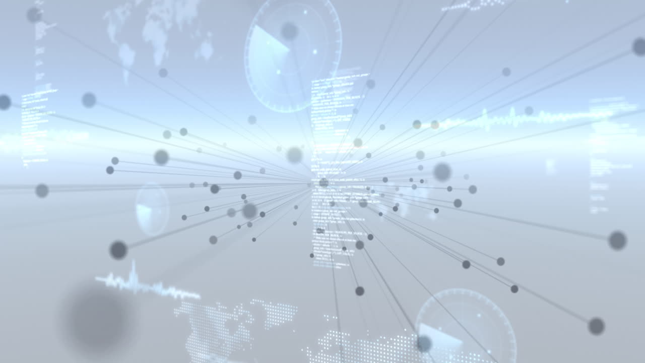 Animation network connections over data processing and scanning