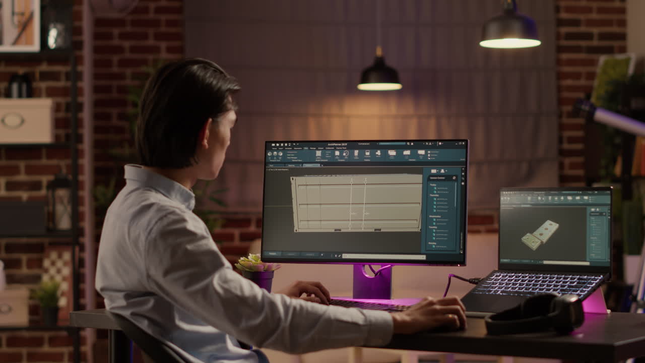 Man working on engineering design on computer