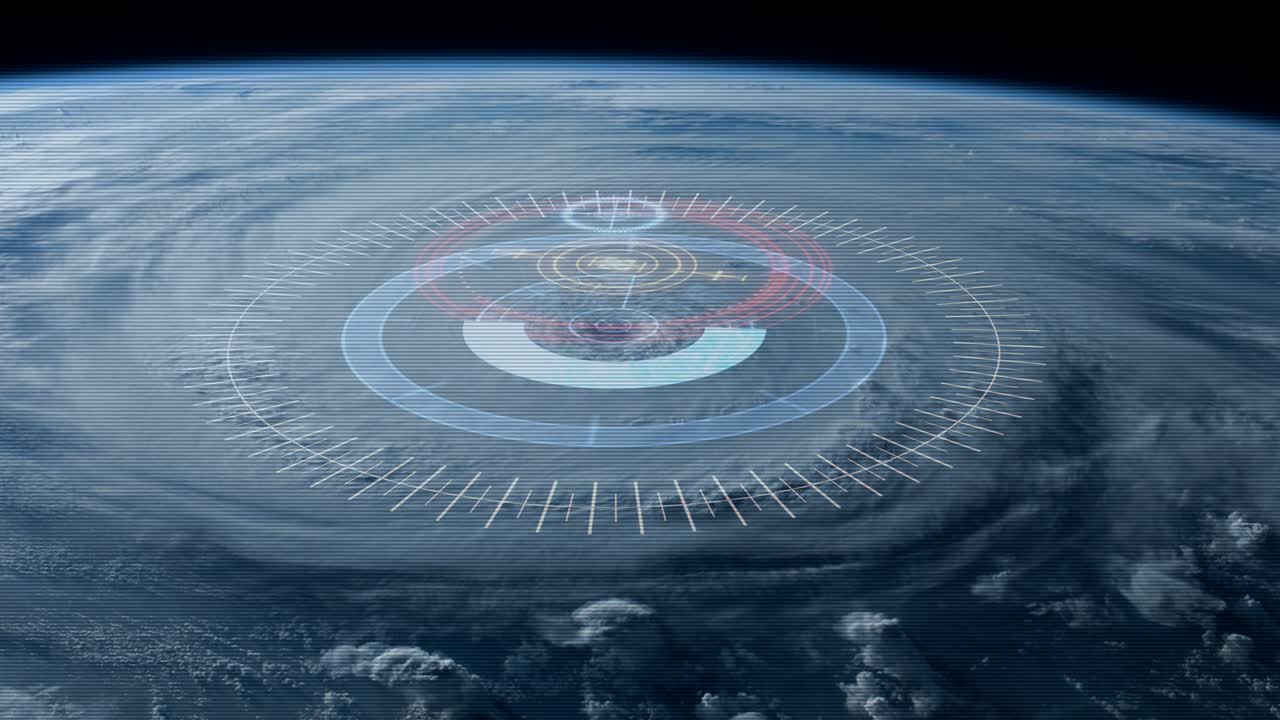 el concepto de seguimiento de huracanes de 4k.