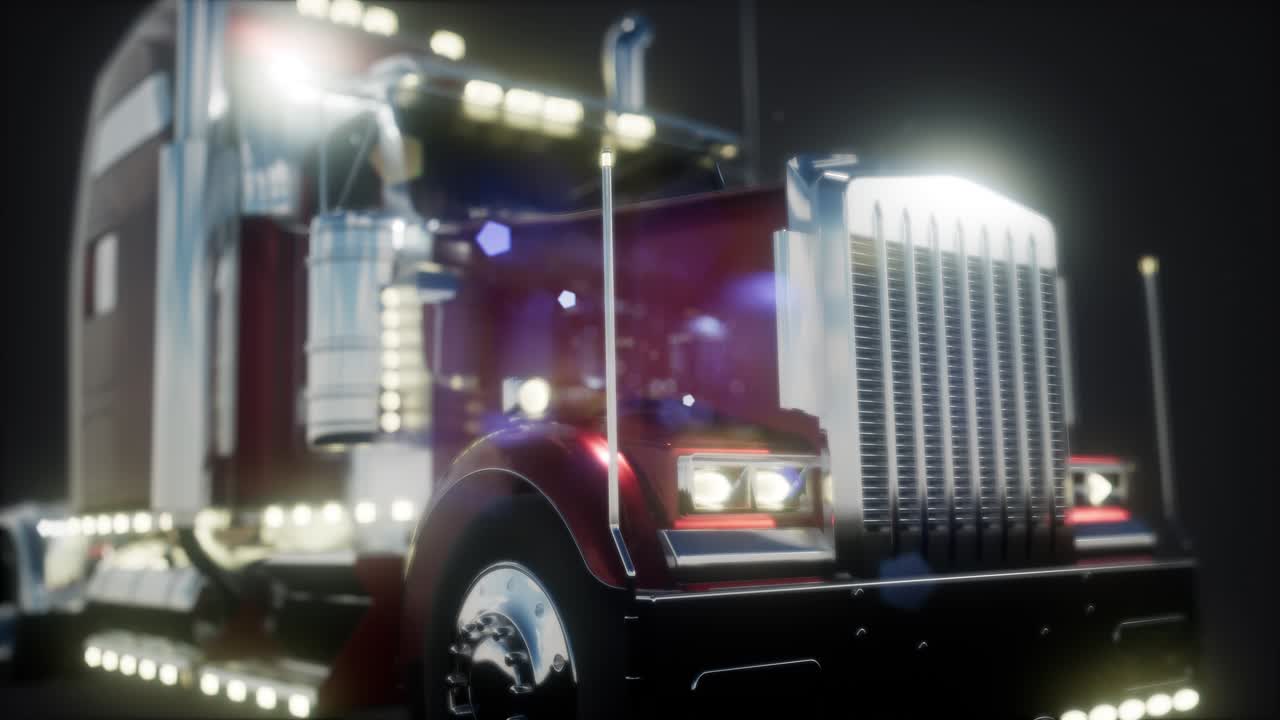 스튜디오에서 밝은 미국 트럭 트랙