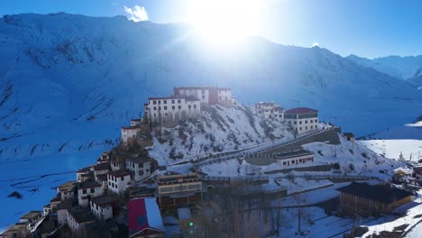 snowy himalayan monastery