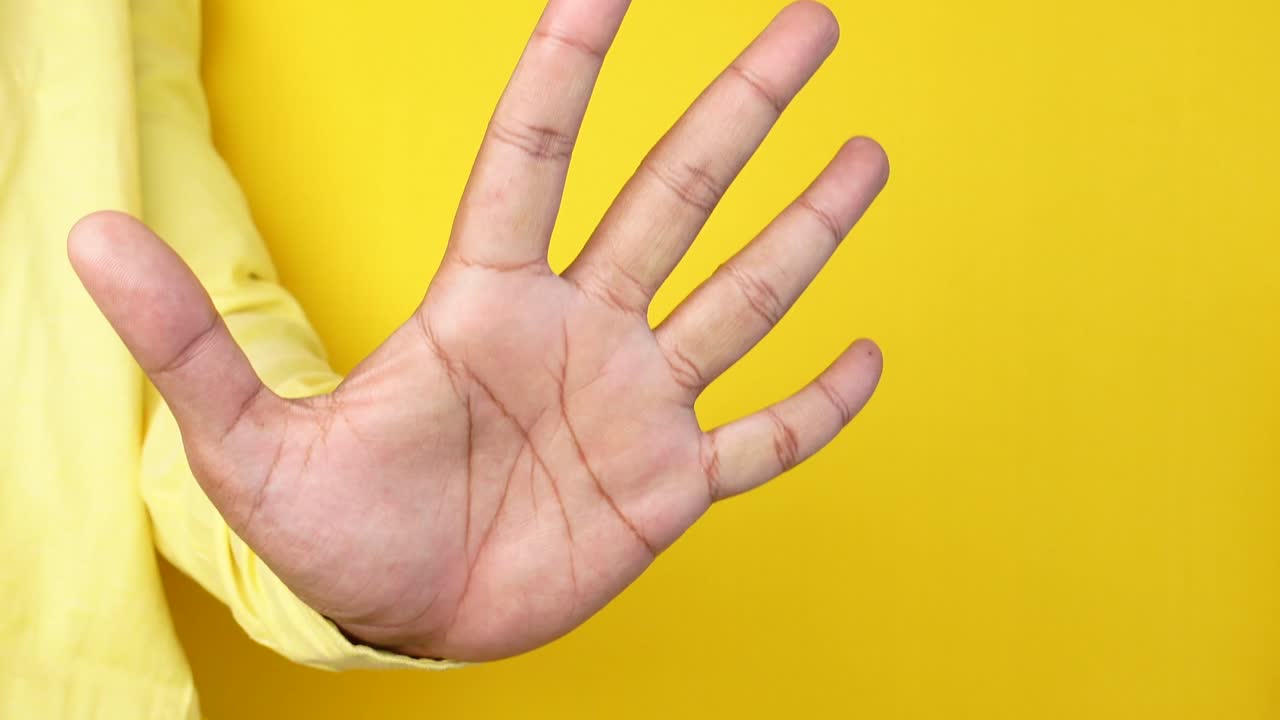 손을 보여주는 멈추기 제스처