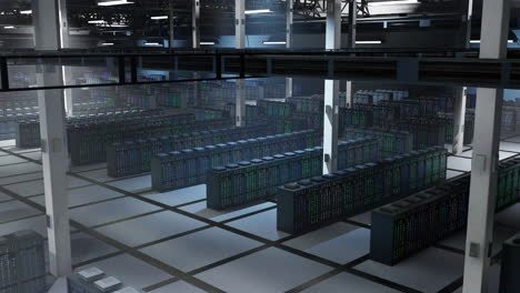 High tech data center infrastructure maintaining datasets crucial to AI