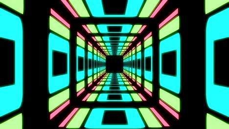 fondo de túnel de punto de fuga de neón abstracto bucle sin costuras multicolor