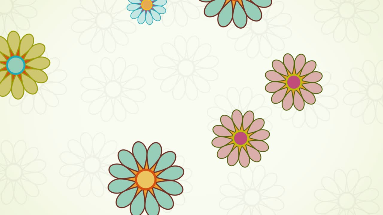 tiempo de primavera y floración. fondo floral abstracto con flores abstractas. ilustración animada en bucle