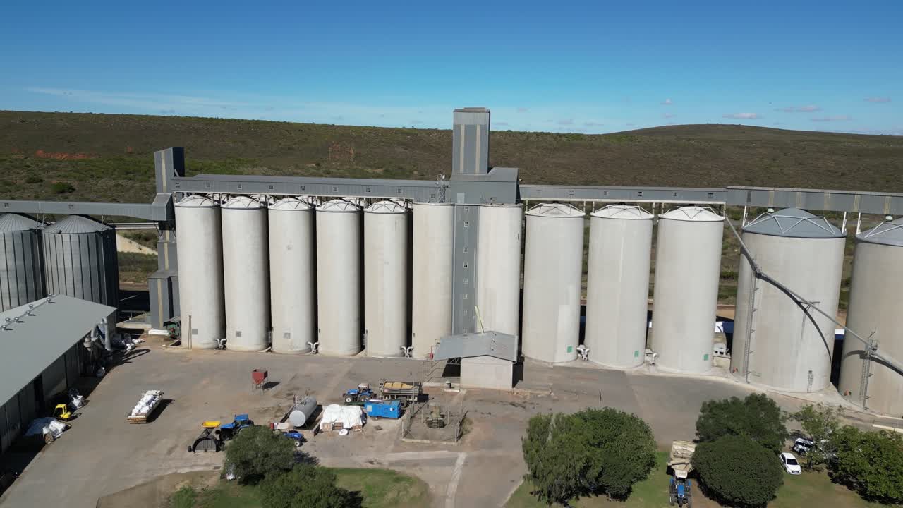 Grain Silos where the farmers store wheat, oats, barley, sunflower seeds and other grains