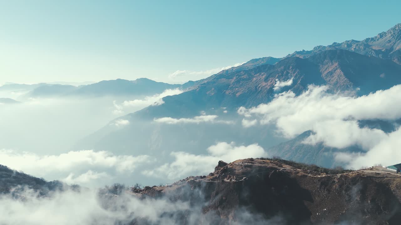 Mardi Himal High Camp Trek route spectacular orbiting aerial