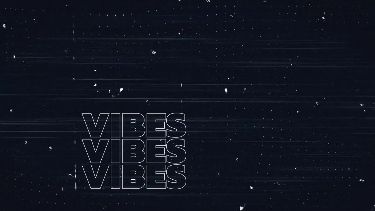 Animation of good vibes text over digital interface
