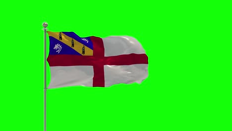 ilustración 3d de la bandera ondeando en un poste con croma
