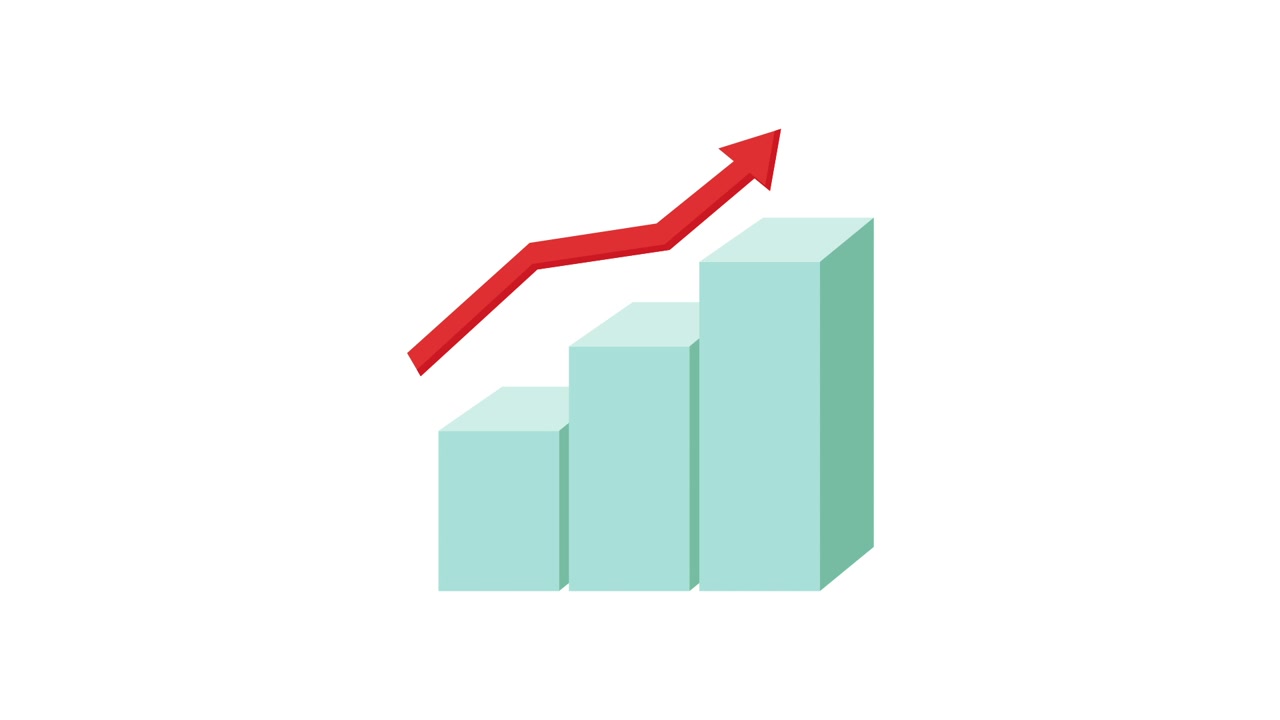 Animated Bar Graph with Upward Trend Arrow