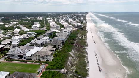 aerial high over rosemary beach florida down coastline